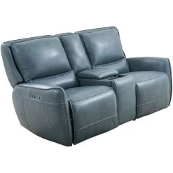 Holston Caribbean Leather Power Plus Reclining Console Loveseat -furniture QK1045969 MWHO AFL OL