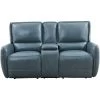 Holston Caribbean Leather Power Plus Reclining Console Loveseat -furniture QK1045969 MWHO PRI OL