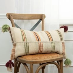Heartland Home Burlap Multi Tassel Pillow -furniture QK1046715 HOMT LF1 RM
