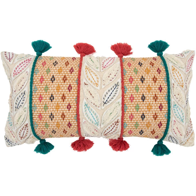 Collected Culture Natural Textured Fringe Lumbar Pillow 3 Collected Culture Natural Textured Fringe Lumbar Pillow