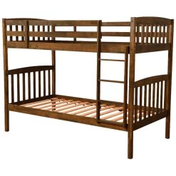 Claire Rustic Walnut Twin Over Twin Bunk Bed