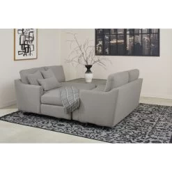 Ferris Gray 2 Piece Swivel Sofa -furniture QK1047377 PRRI LF2 RM