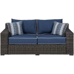 Grasson Lane Blue Loveseat