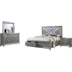 Emmeline Silver Queen 4 Piece Storage Room Group 10 Emmeline Silver Queen 4 Piece Storage Room Group -furniture QK1052822 FURA PRI OL