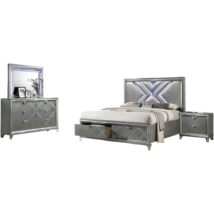 Emmeline Silver Queen 4 Piece Storage Room Group 4 Emmeline Silver Queen 4 Piece Storage Room Group - Image 2