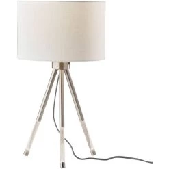 Adesso Della Brushed Steel Nightlight Table Lamp