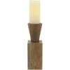 Collected Culture Brown 11 Inch Wood Geo Candle Holder