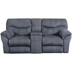 Kish Charcoal Power Plus Reclining Console Loveseat