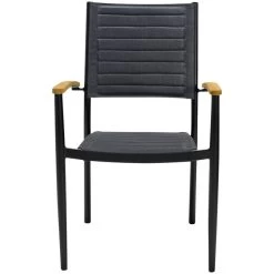 Portals Black Stackable Arm Chair