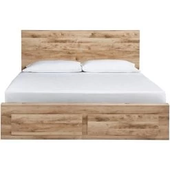 Hyanna Tan Queen Panel Storage Bed