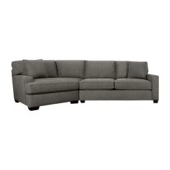 Connections Gunmetal Track Left Cuddler Sofa