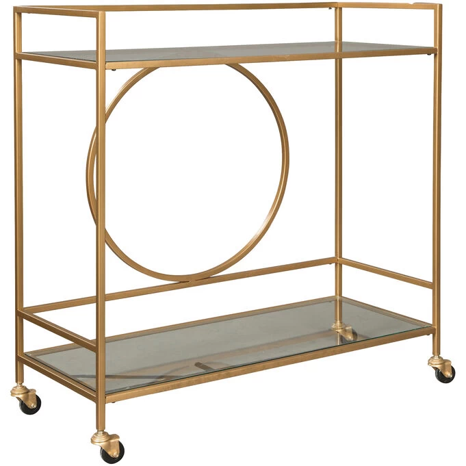 Jackford Antique Gold Bar Cart 3 Jackford Antique Gold Bar Cart