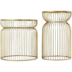 Shani Gold Set Of 2 Accent Tables -furniture QK1060934 MEFD ABR OL