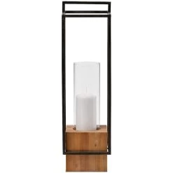 Orionis II Black Large Candle Holder Lantern -furniture QK1060948 MEFD BCK OL