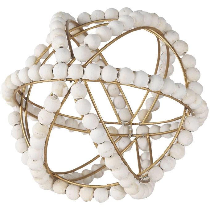 Espanlade White Large Beaded Orb 3 Espanlade White Large Beaded Orb