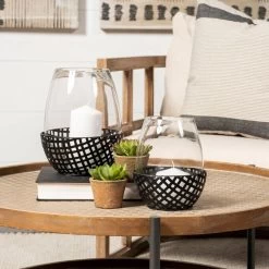 Reena Black Large Candle Holder -furniture QK1060971 MEFD LF2 RM