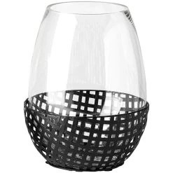 Reena Black Large Candle Holder
