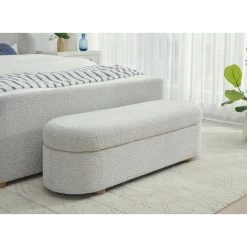 Kiki Cotton Ball Upholstered Storage Bench -furniture QK1061021 MODU LF1 RM