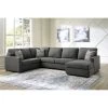 Edenfield Charcoal 3 Piece Right Chaise Sectional -furniture QK1061781 ASHL LF1 RM