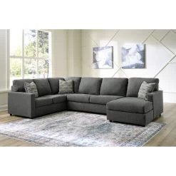 Edenfield Charcoal 3 Piece Right Chaise Sectional