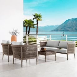 Safari Beige 4 Piece Patio Set