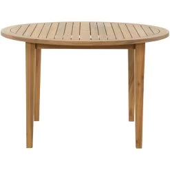 Janiyah Light Brown Outdoor Round Dining Table