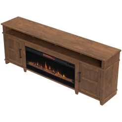 Deer Valley Bourbon Oak 86 Inch Fireplace Console -furniture QK1062083 LEGE TOP OL