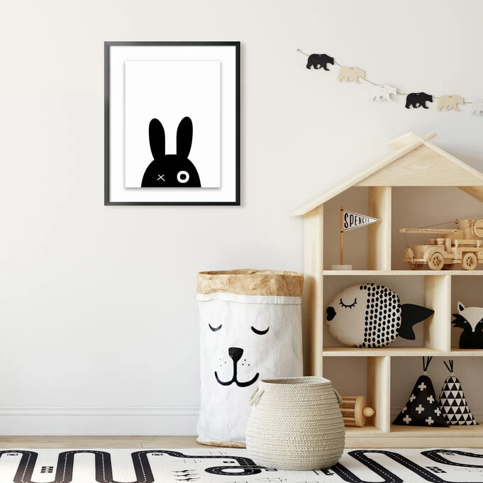 Kids Black Bunny Wall Art 4 Kids Black Bunny Wall Art - Image 2