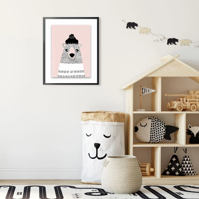 Kids Pink Bear Wall Art 4 Kids Pink Bear Wall Art - Image 2