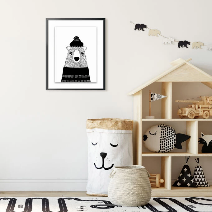 Kids Black Bear Wall Art 4 Kids Black Bear Wall Art - Image 2