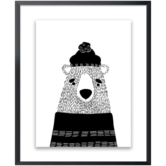 Kids Black Bear Wall Art 3 Kids Black Bear Wall Art