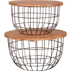 Akins Weathered Honey Nesting Coffee Tables