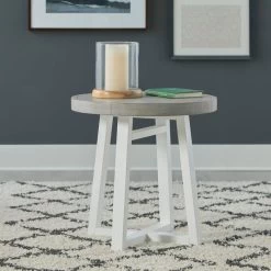 Palmetto Heights Driftwood Round End Table -furniture QK1062541 LIBF LF1 RM