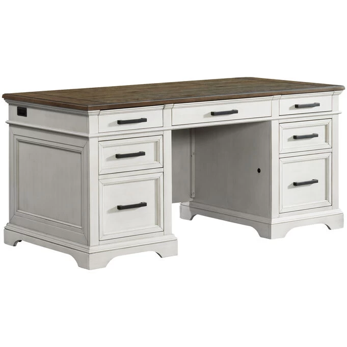 Drake Rustic White Executive Desk 4 Drake Rustic White Executive Desk - Image 2