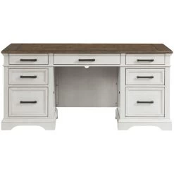 Drake Rustic White Executive Desk