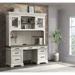 Drake Rustic White 2 Piece Credenza -furniture QK1063800 INTC LF1 RM