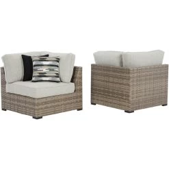 Calworth Beige Set Of 2 Corner Chairs