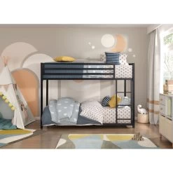 Brooks Black Twin Over Twin Bunk Bed 7 Brooks Black Twin Over Twin Bunk Bed -furniture QK1063883 TOPL LF1 RM
