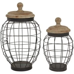 Copper Ranch Rustic Set Of 2 Large Jars