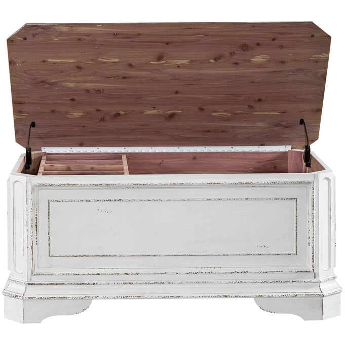 Magnolia Manor Antique White Storage Trunk 3 Magnolia Manor Antique White Storage Trunk