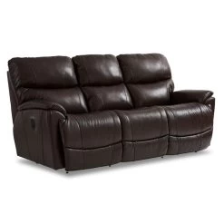 Trouper Leather Walnut Reclining Sofa -furniture QK1064419 LAZY AFR OL