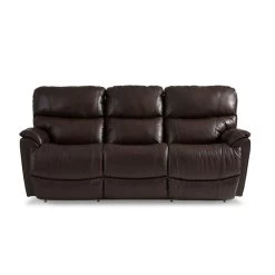 Trouper Leather Walnut Power Plus Reclining Sofa