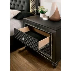 Demetria Metallic Gray 4 Piece Queen Room Group -furniture QK1064488 FURA IS2 OL