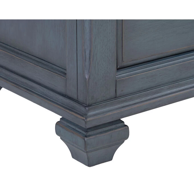 Americana Corduroy Blue Nightstand 6 Americana Corduroy Blue Nightstand - Image 4