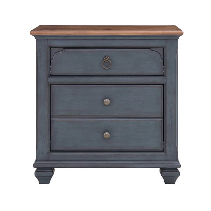 Americana Corduroy Blue Nightstand 3 Americana Corduroy Blue Nightstand