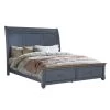 Americana Corduroy Blue Queen Bed
