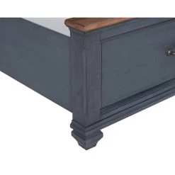 Americana Corduroy Blue Queen Bed -furniture QK1064861 LEGE IS1 OL