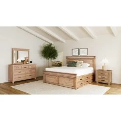Glacier Point Golden Java Queen Captain Bed -furniture QK1066818 AAME LF1 RM