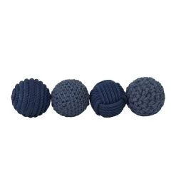 Jute Set Of 4 Blue Balls