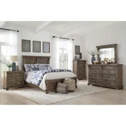 Baldwin Weathered Gray Queen 4 Piece Storage Room Group